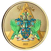 St. Lucia - 10 Dollar EC8_6 Wappen (Coat of Arms)  2023 - 1 Oz Gold Color (nur 100 Stck!!!)