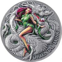 Kamerun - 2000 Francs Drachenkunde: Orientalische Lunge 2024 - 2 Oz Silber Antik Finish High Relief