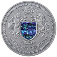 United Crypto States - Binary Bull 2024 - 2 Oz Silber Antik Finish