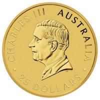 Australien 25 AUD Känguru 2024 1/4 Oz Gold Rückseite