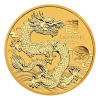 Australien - 100 AUD Lunar III Drache Privy Drache 2024 - 1 Oz Gold Privy Mark Drache