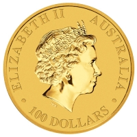 Australien 100 AUD Känguru 2013 1 Oz Gold Rückseite