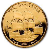 British Virgin Islands 100 Dollar Mayflower 2020 1 Oz Gold