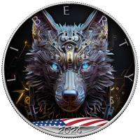 USA 1 USD Silver Eagle Knstliche Intelligenz (6.) Cyber Wolf 1 Oz Silber Color