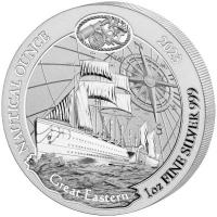 Ruanda 50 RWF Nautische Unze Great Eastern 2023 1 Oz Silber