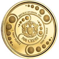 Ghana 500 Cedis Alien 2023 1 Oz Gold PP Color (nur 100 Stck!!!) Rckseite