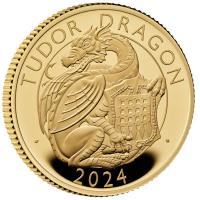 Großbritannien 25 GBP Tudor Beasts (6.) The Tudor Dragon / Drache 2024 1/4 Oz Gold PP