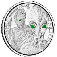 Ghana - 20 Cedis Alien 2023 - 1 Oz Silber PP Color