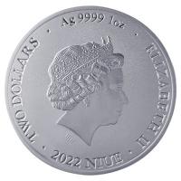 Niue 2 NZD Bitcoin 2022 1 Oz Silber Rückseite