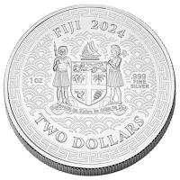 Fiji 2 FJD Jahr des Drachen 2024 1 Oz Silber Ultra High Relief Rckseite