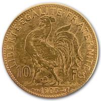 Frankreich 10 Francs Marianne Hahn 2,9g Goldmnze Rckseite