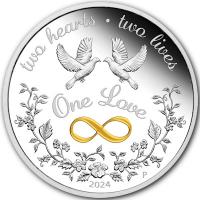 Australien - 1 AUD One Love Eine Liebe 2024 - 1 Oz Silber