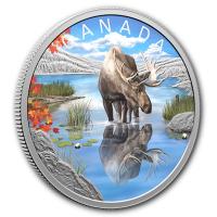 Kanada 20 CAD Wildlife Reflections: Elch (3.) 1 Oz Silber PP Color