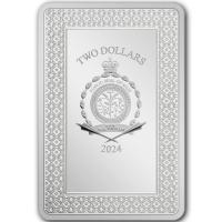 Niue 2 NZD Tarotkarten (16.) Der Teufel (The Devil) 2024 1 Oz Silber Rückseite