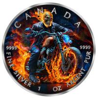 Kanada 5 CAD Maple Leaf Burning Rider 2023 1 Oz Silber Color