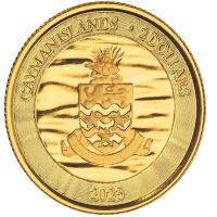 Cayman Islands 2 Dollar Cayman Sea Life: Stachelrochen (Stingray) 2023 1/10 Oz Gold Rckseite