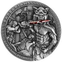 Niue - 5 NZD Germanische Völker: Barbaren 2023 - 2 Oz Silber Antik Finish