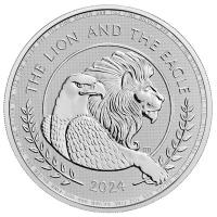 Großbritannien 2 GBP The British Lion and American Eagle 2024 1 Oz Silber