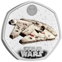 Grobritannien - 50 Pence Star Wars(TM) Millennium Falcon 2024 - 8g Silber PP Color