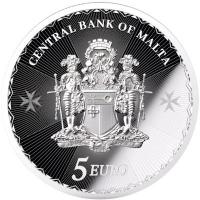 Malta 5 EURO Malteserkreuz 2024 1 Oz Silber Proof Like Rckseite