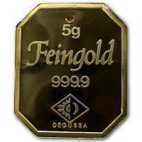 Goldbarren Degussa Goldbarren Anhänger mit Loch 5g Gold