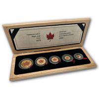 Kanada 86 CAD Maple Leaf 20 Jahre Jubilumssatz 1999 1,9 Oz Gold Color