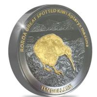 Neuseeland 10 NZD Kiwi 2024 5 Oz Silber High Relief Black Proof
