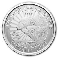 Kanada - 5 CAD Der Majesttische Polarbr 2024  - 1 Oz Silber