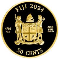 Fiji - 0,50 FJD Cats 2024 - 1/10 Oz Gold