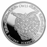 Tschad 5000 Francs Eastern Screech Owl (stliche Sperlingskauz) 2024 1 Oz Silber