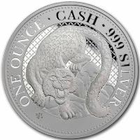 St. Helena 1 Pfund Cash Indian Wildlife (7.) Schneeleopard (Snow Leopard) 2024 1 Oz Silber 