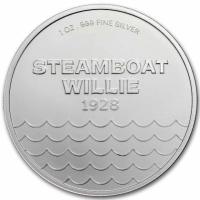 USA Steamboat Willie 1 Oz Silber BU Rckseite