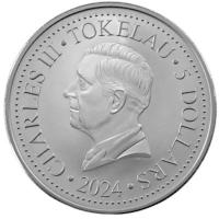 Tokelau 5 NZD Mustang 2024 1 Oz Silber Rückseite