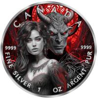 Kanada - 5 CAD Maple Leaf Angels and Devils: Lucifer (1.) 2024 - 1 Oz Silber Color