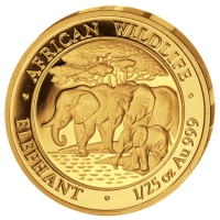 Somalia - 20 Shillings Elefant 2013 - 1/50 Oz Gold