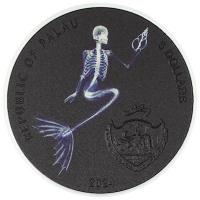 Palau 5 USD X Ray The Last Mermaid 2024 1 Oz Silber PP Color Rückseite