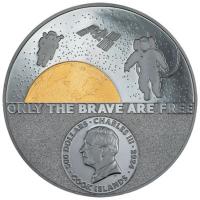 Cook Islands 500 CID Astronaut Real Heroes 2024 5 Oz Gold Black Proof Rckseite