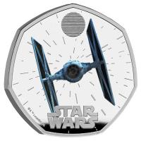 Grobritannien 50 Pence Star Wars(TM) TIE Fighter 2024 8g Silber PP Color