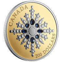 Kanada - 200 CAD Kostbare Kronjuwelen: Saphir Jubiläums Schneeflockenbrosche (1.) - Gold PP Ultra High Relief