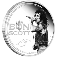 Tuvalu 1 TVD AC/DC Bon Scott 2024 1 Oz Silber Color