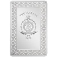 Niue 2 NZD Tarotkarten (17.) Der Turm (The Tower) 2024 1 Oz Silber Rckseite