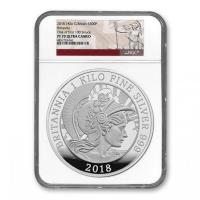 Großbritannien - 500 GBP Britannia 2018 - 1 KG Silber PP First Struck