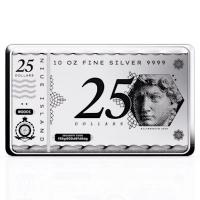 Niue - 25 NZD Silbergeldschein / Silvernote 2024 - 10 Oz Silber