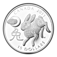 Kanada - 15 CAD Lunar Hase 2011 - 1 Oz Silber