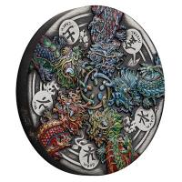 Australien - 5 AUD Drache und die 5 Elemente 2025 - 5 Oz Silber Antik Color