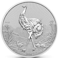 Australien - 2 AUD Mutter und Baby Emu 2024 - 2 Oz Silber