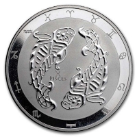 Tokelau - 5 NZD Sternzeichen: Fische 2024 - 1 Oz Silber BU