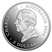 Australien - 5 AUD RAM Delphin Hourglass Dolphin 2024 - 1 Oz Silber PP High Relief