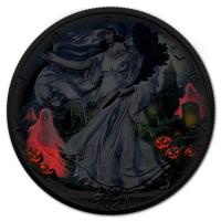 USA - 1 USD Silver Eagle: Halloween Geisternacht 2024 - 1 Oz Silber Color Glow-in-the-Dark