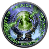 USA - 1 USD Silver Eagle: Halloween Hexenzauber 2024 - 1 Oz Silber Color Glow-in-the-Dark